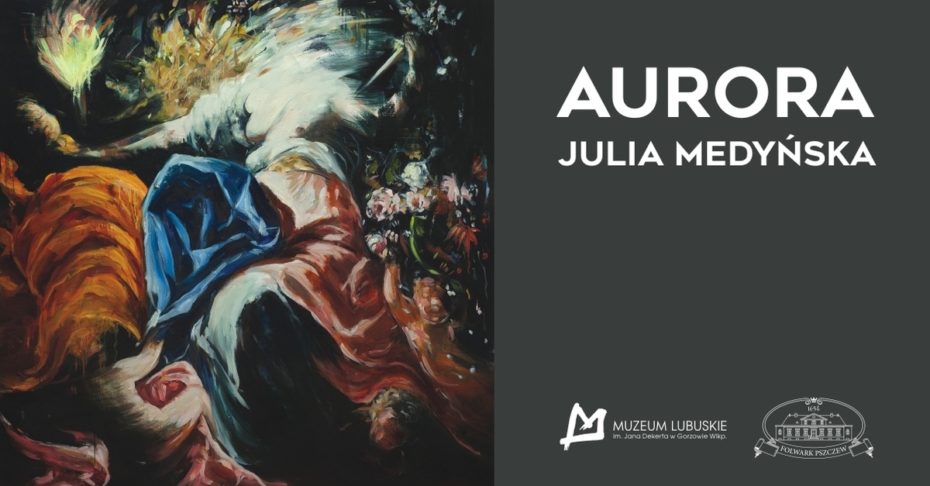 Grafika promująca wystawę malarstwa Julii Medyńskiej