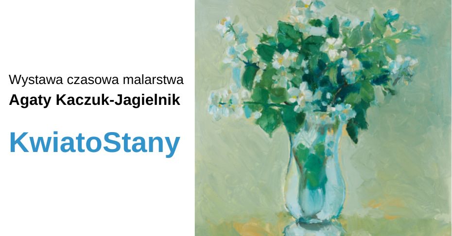 Grafika promująca wystawę Agaty Kaczuk-Jagielnik "Kwiatostany"